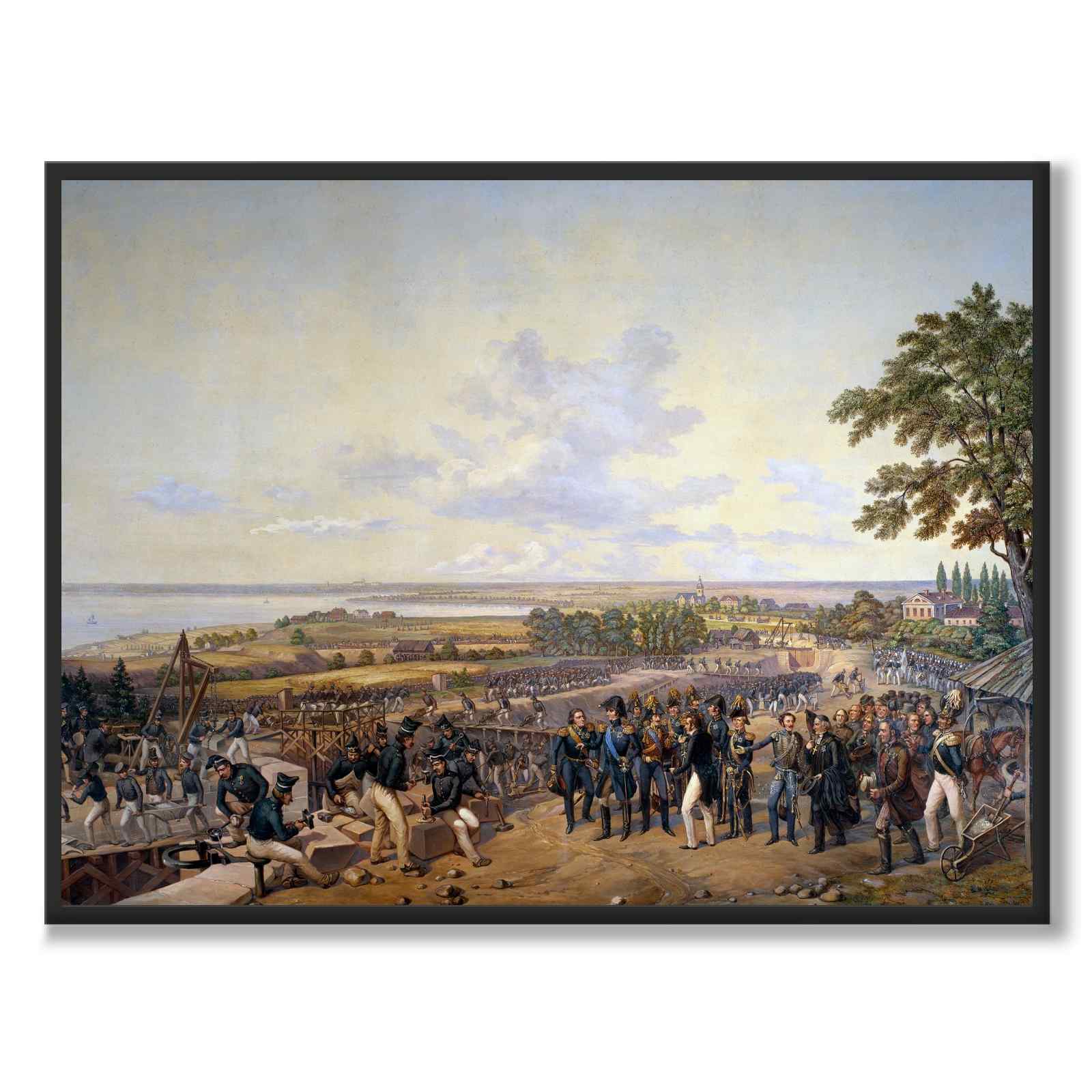 Carl XIV Johans besök vid Bergs slussar som historisk Stockholmsposter från Historly – helbild utan vit kant