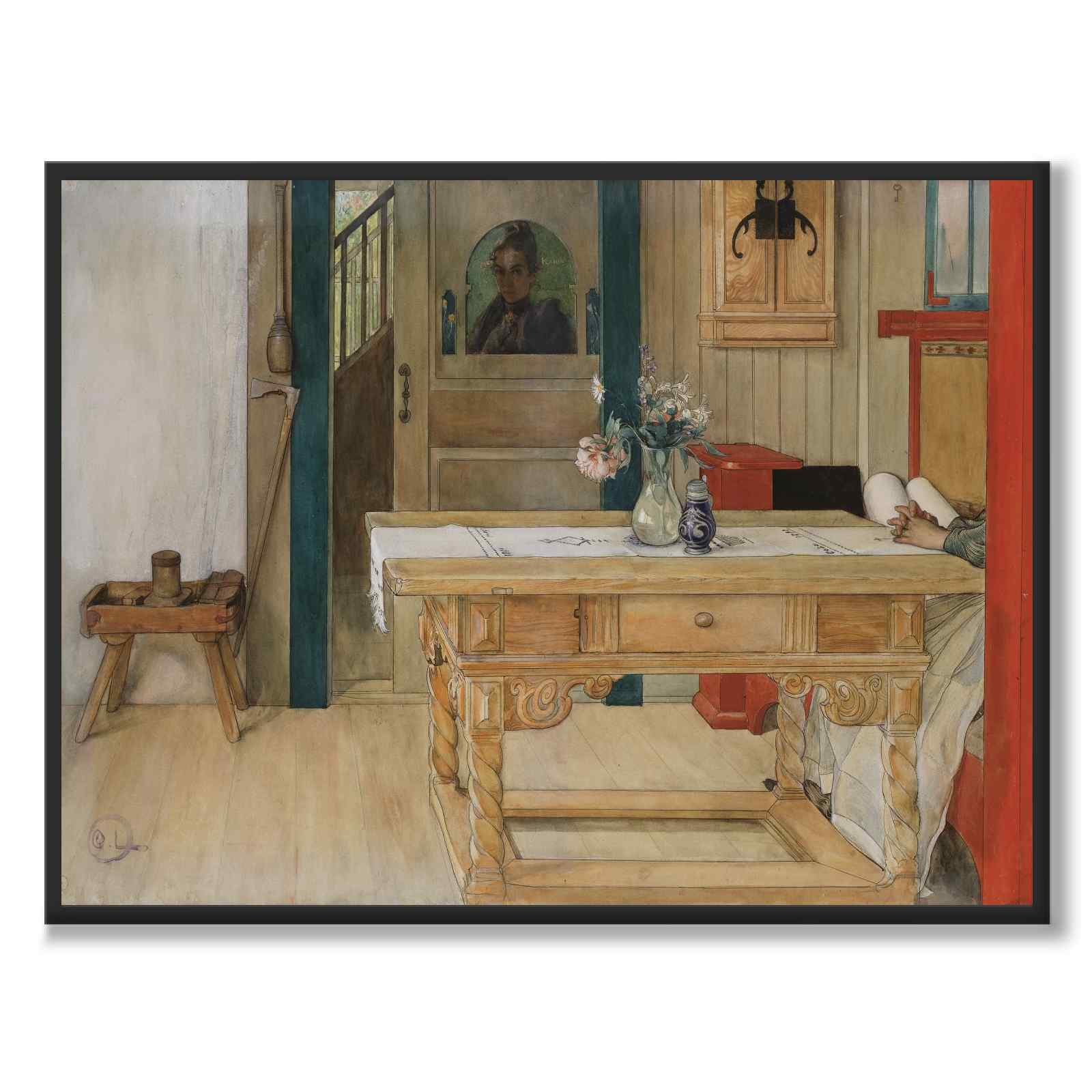 Söndagsvila av Carl Larsson som konstposter från Historly – helbild utan vit kant