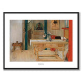 Söndagsvila av Carl Larsson som konstposter från Historly – med vit kant och titel