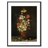 Still Life with a Vase of Flowers som konstposter från Historly – med vit kant och titel