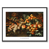 Still Life with Apples and Grapes som konstposter från Historly – med vit kant och titel