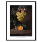 Still Life with Fruit, Lizard and Insects as an art poster from Historly – with white border and title