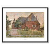 Sundborns Gamla Kyrka av Carl Larsson som konstposter från Historly – med vit kant och titel