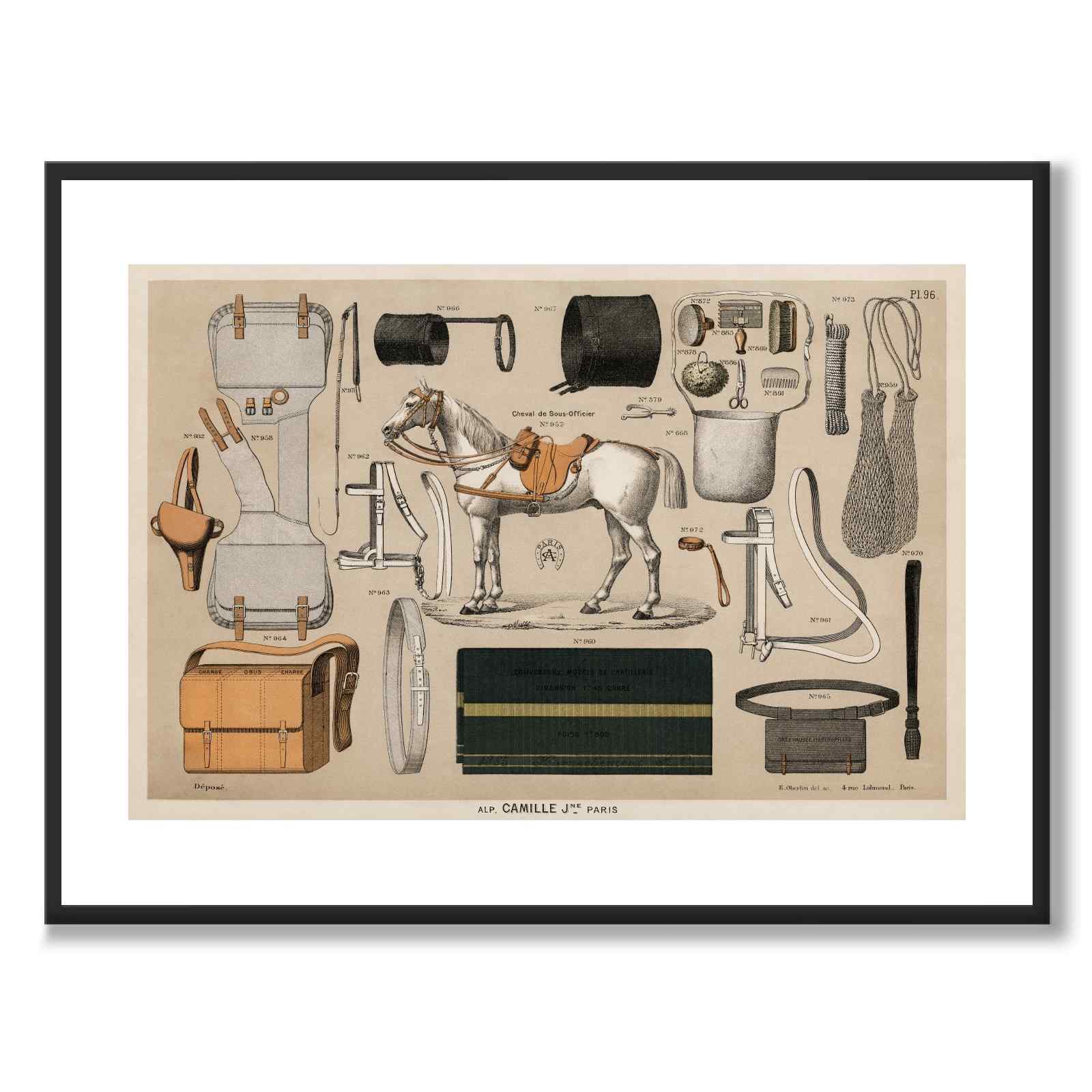 Camille som vintageillustration och poster från Historly – med vit kant utan titel
