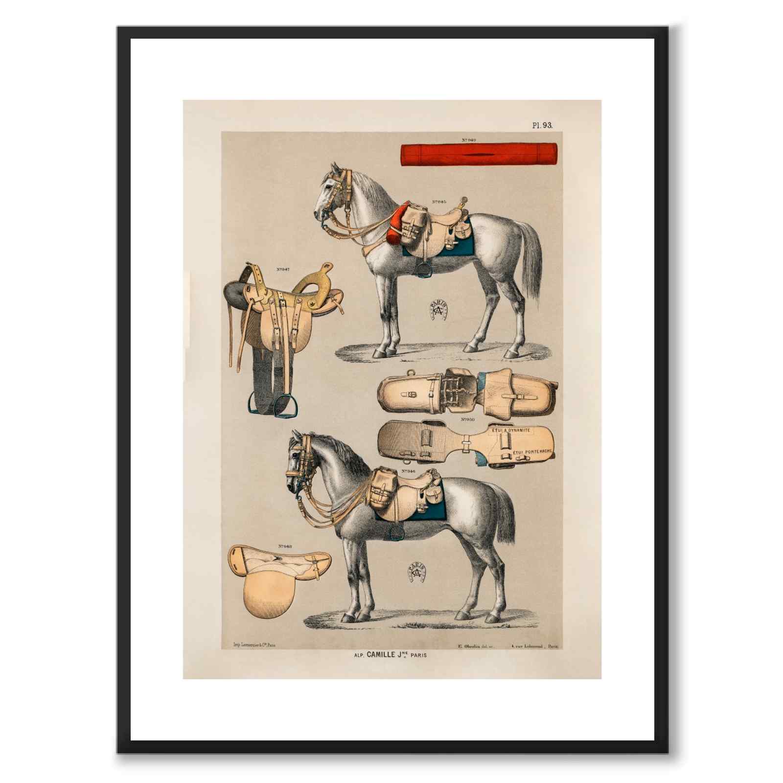 Camille som vintageillustration och poster från Historly – med vit kant utan titel