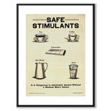 Safe Stimulants som vintageillustration och poster från Historly – med vit kant utan titel