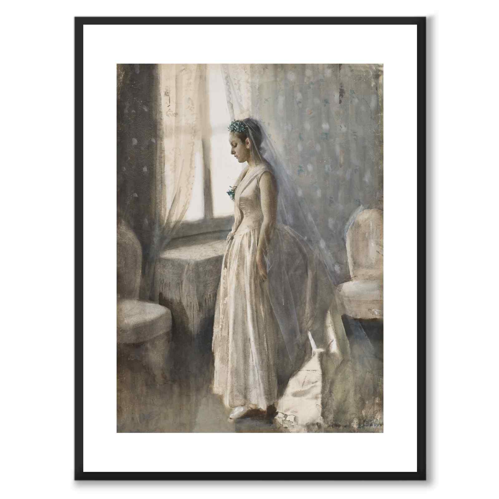 Bruden av Anders Zorn som poster från Historly – med vit kant utan titel