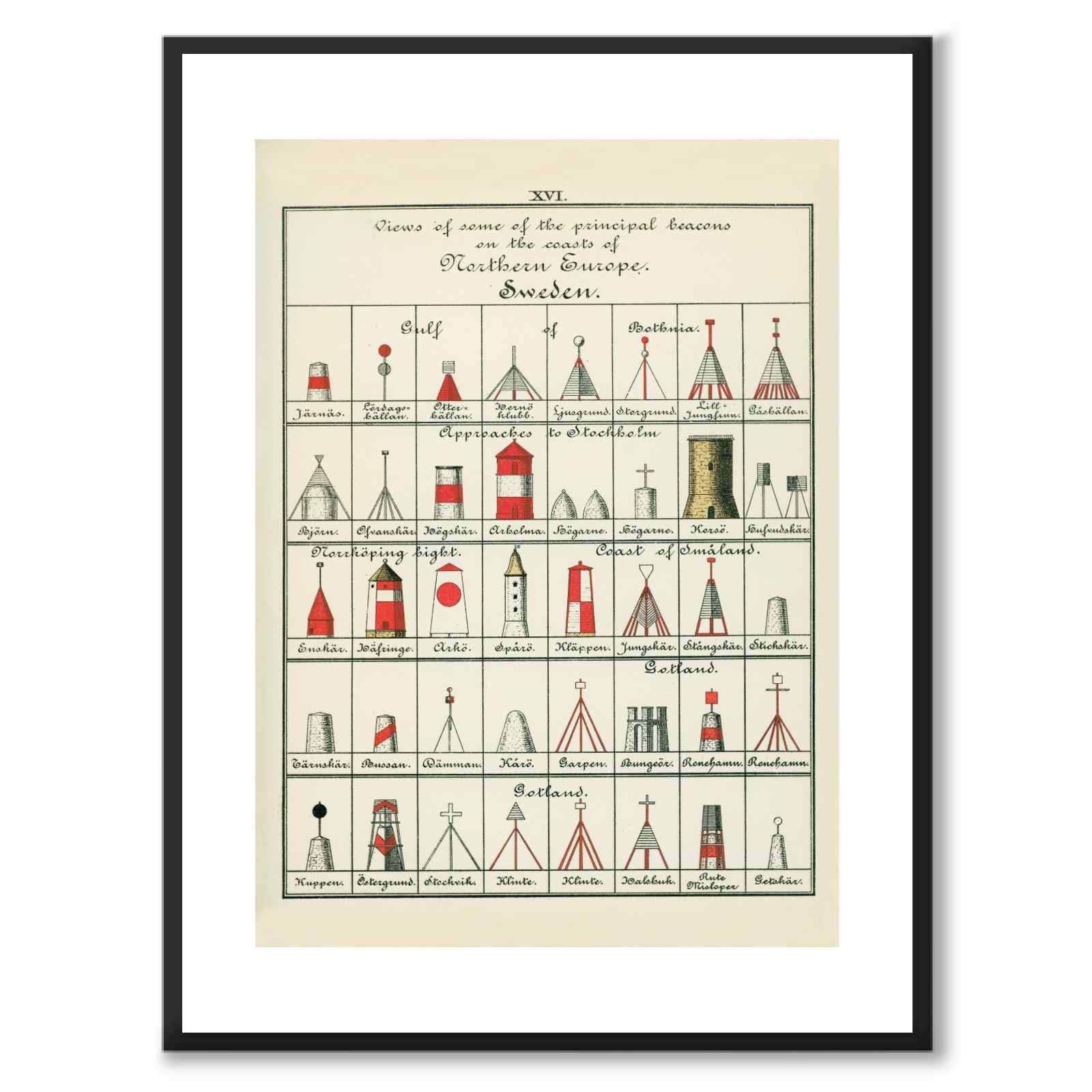 Nautical som vintageillustration och poster från Historly – med vit kant utan titel