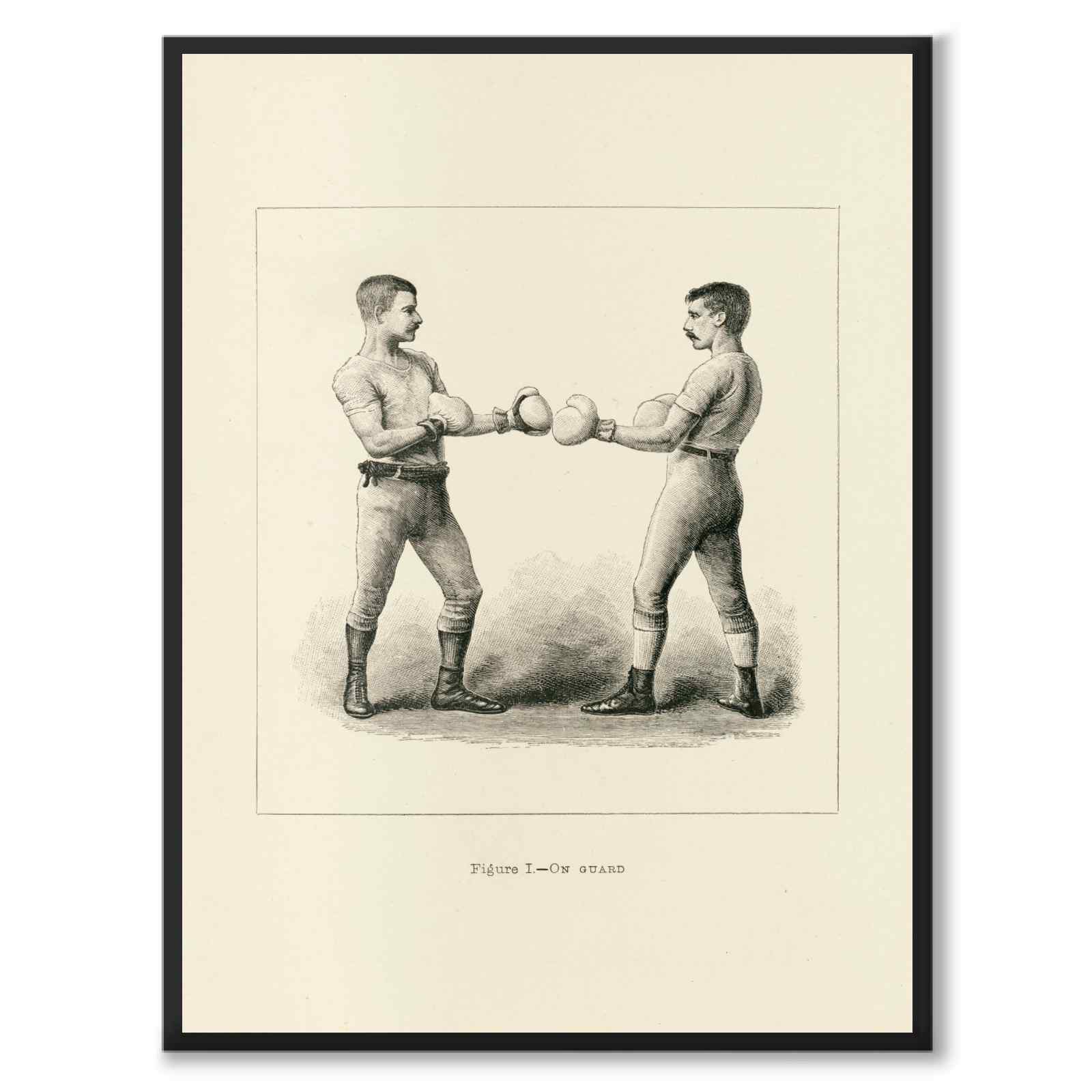 Boxing as a vintage illustration and poster from Historly – full image without white border