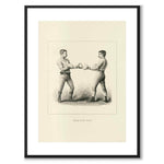 Boxing as a vintage illustration and poster from Historly – with white border without title