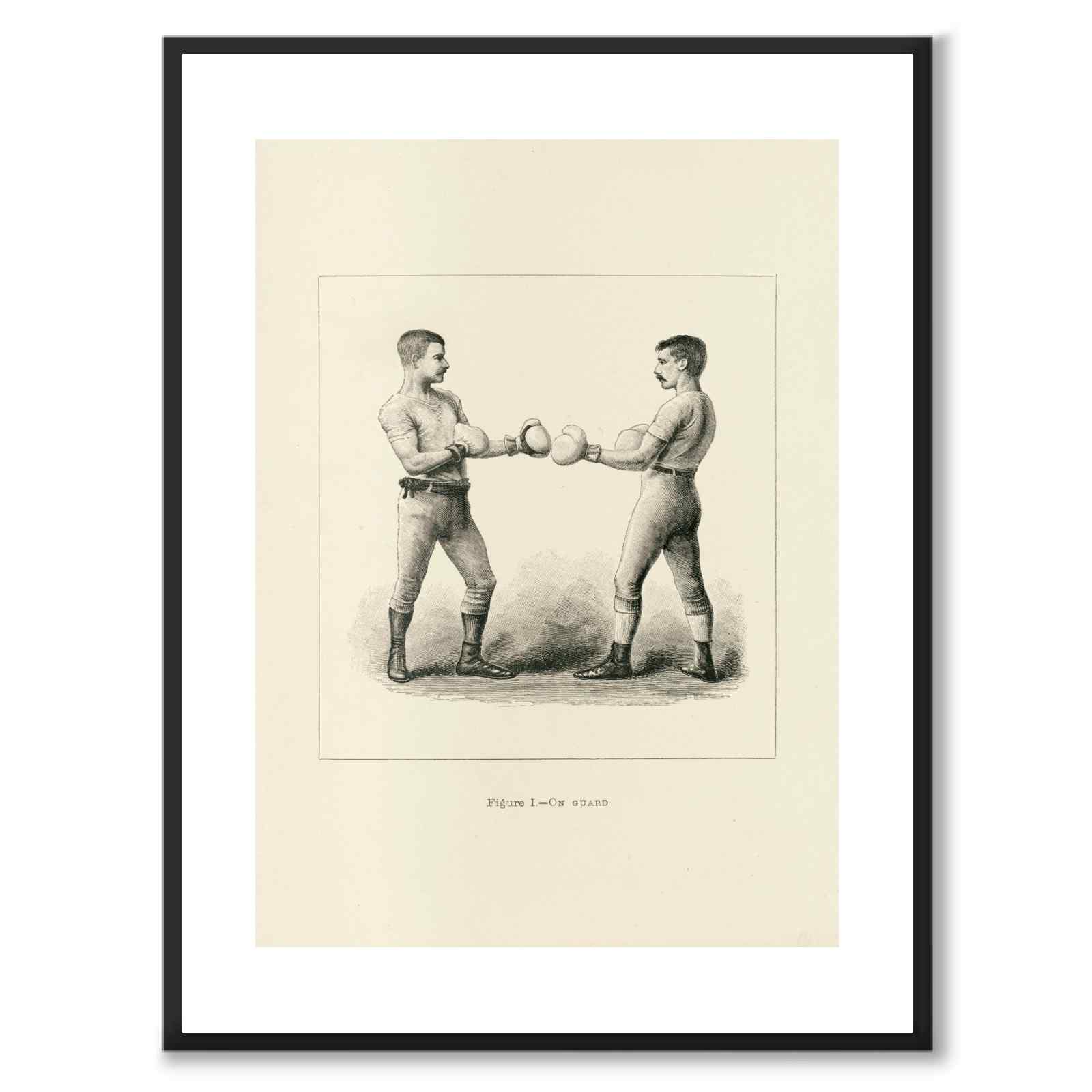 Boxing as a vintage illustration and poster from Historly – with white border without title