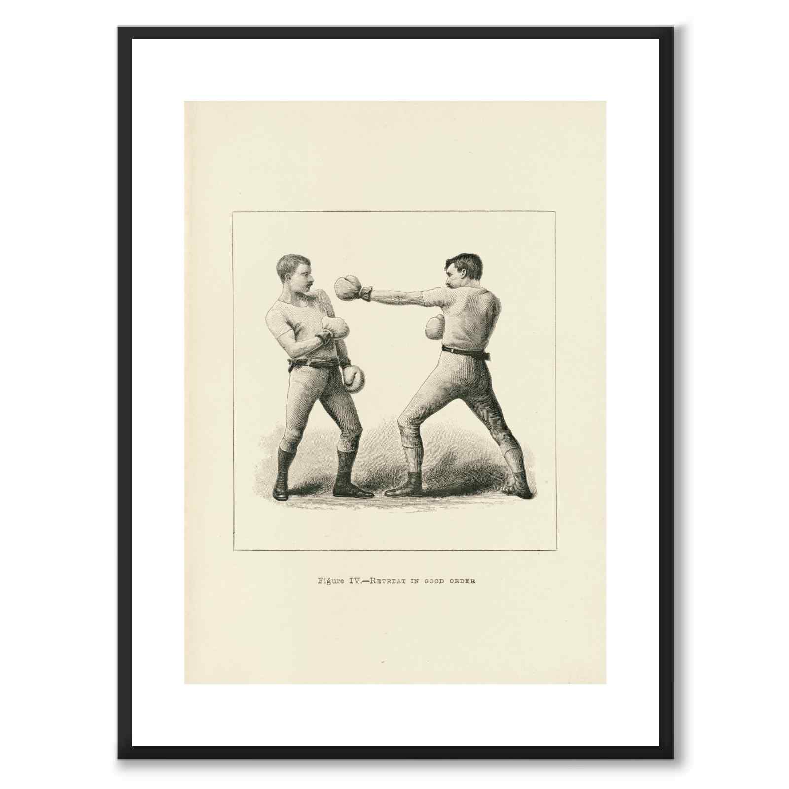 Boxing som vintageillustration och poster från Historly – med vit kant utan titel