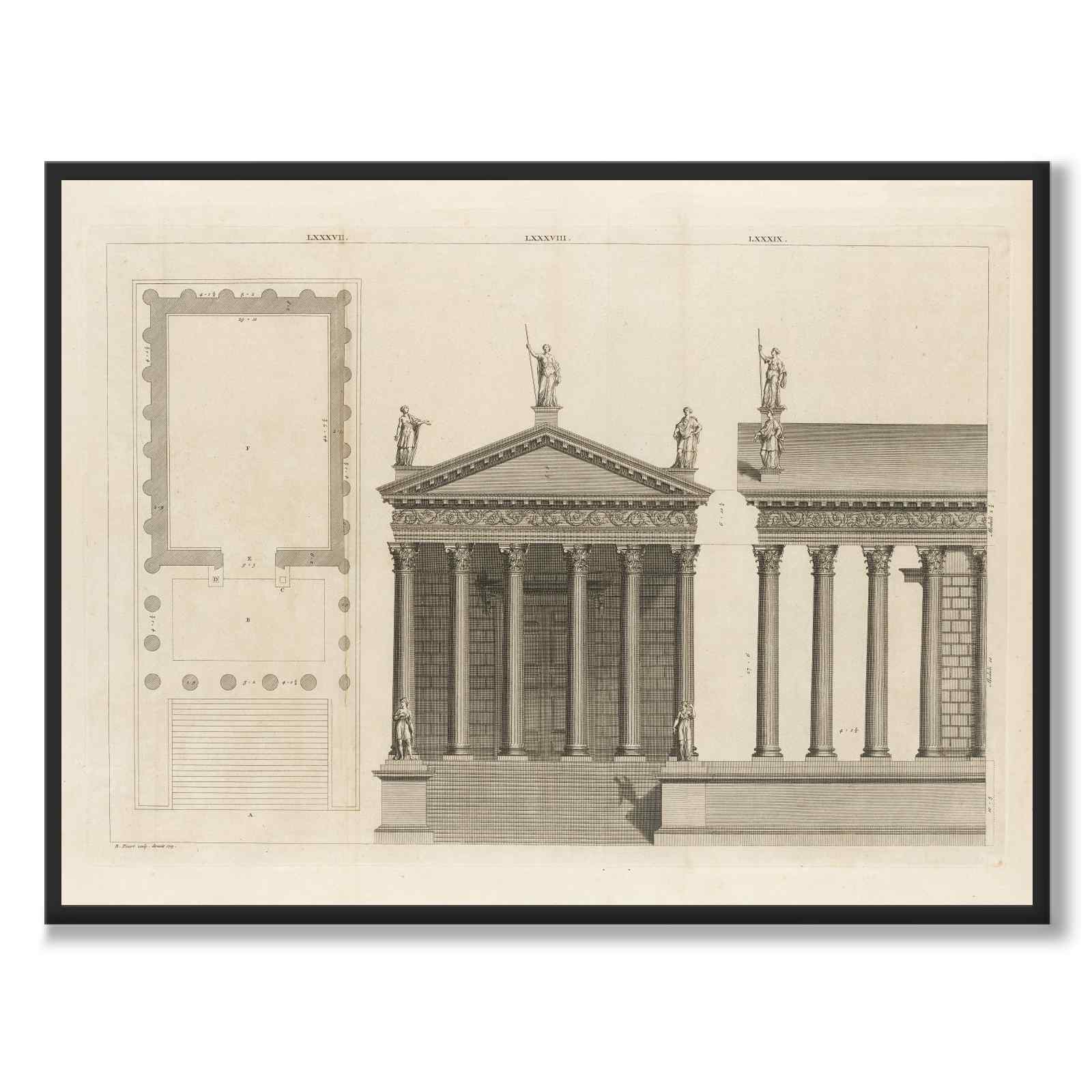 Palladio as a vintage illustration and poster from Historly – full image without white border
