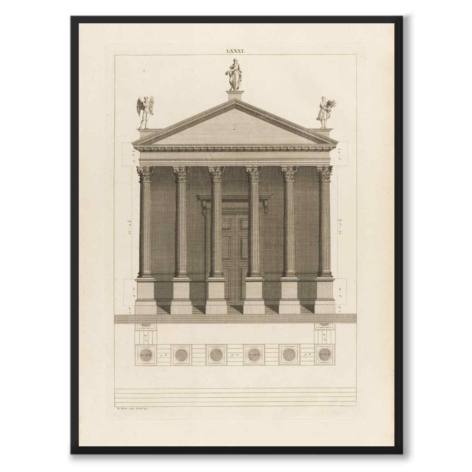 Palladio as a vintage illustration and poster from Historly – full image without white border