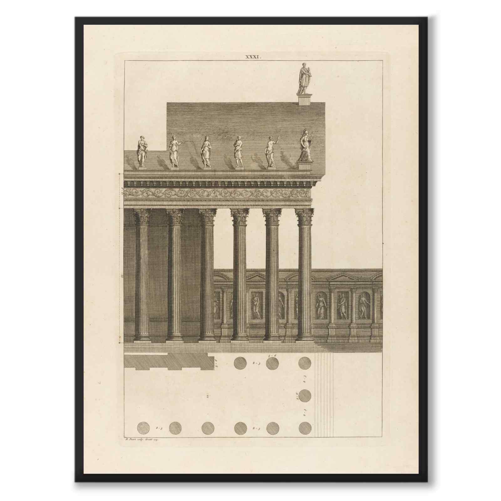 Palladio som vintageillustration och poster från Historly – helbild utan vit kant