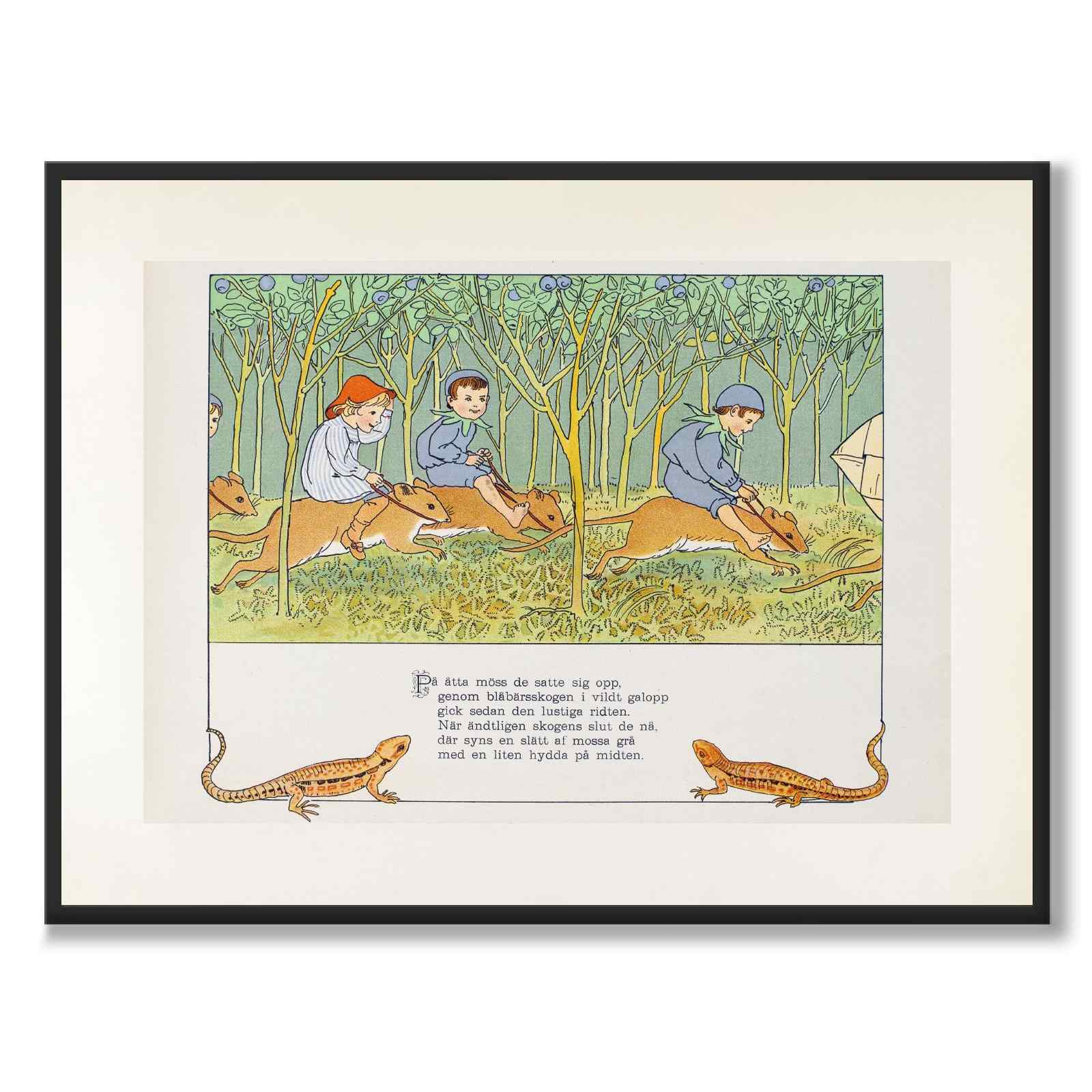 Putte's Adventures in Blueberry Forest as a poster for a children's room from Historly – full image without white border