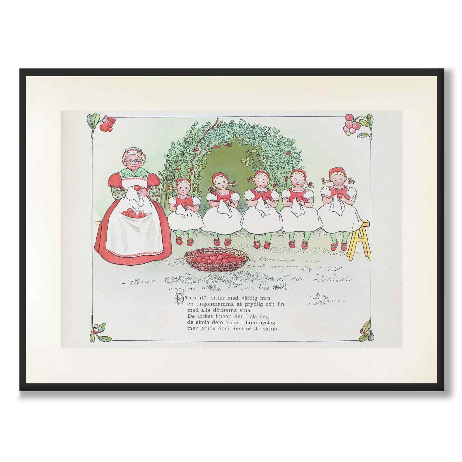 Putte's Adventures in Blueberry Forest as a poster for a children's room from Historly – full image without white border
