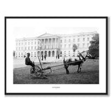 Slotsparken som historiskt fotografi och poster från Historly – med vit kant och titel
