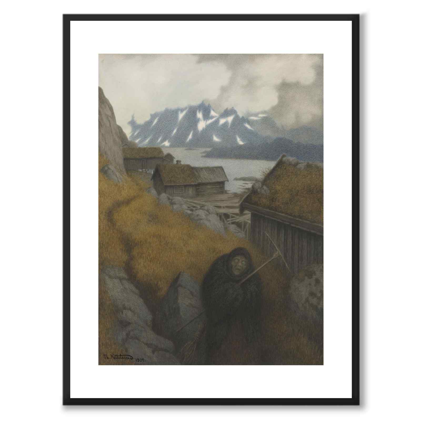 Pesta Farer Landet Rundt as a poster with Nordic mythology and folklore from Historly – with white border without title