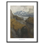 Pesta Farer Landet Rundt as a poster with Nordic mythology and folklore from Historly – with white border and title
