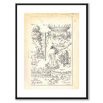 Dykardräkt som vintageillustration och poster från Historly – med vit kant utan titel