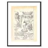 Dykardräkt som vintageillustration och poster från Historly – med vit kant utan titel