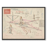 Flying Machine som vintageillustration och poster från Historly – helbild utan vit kant