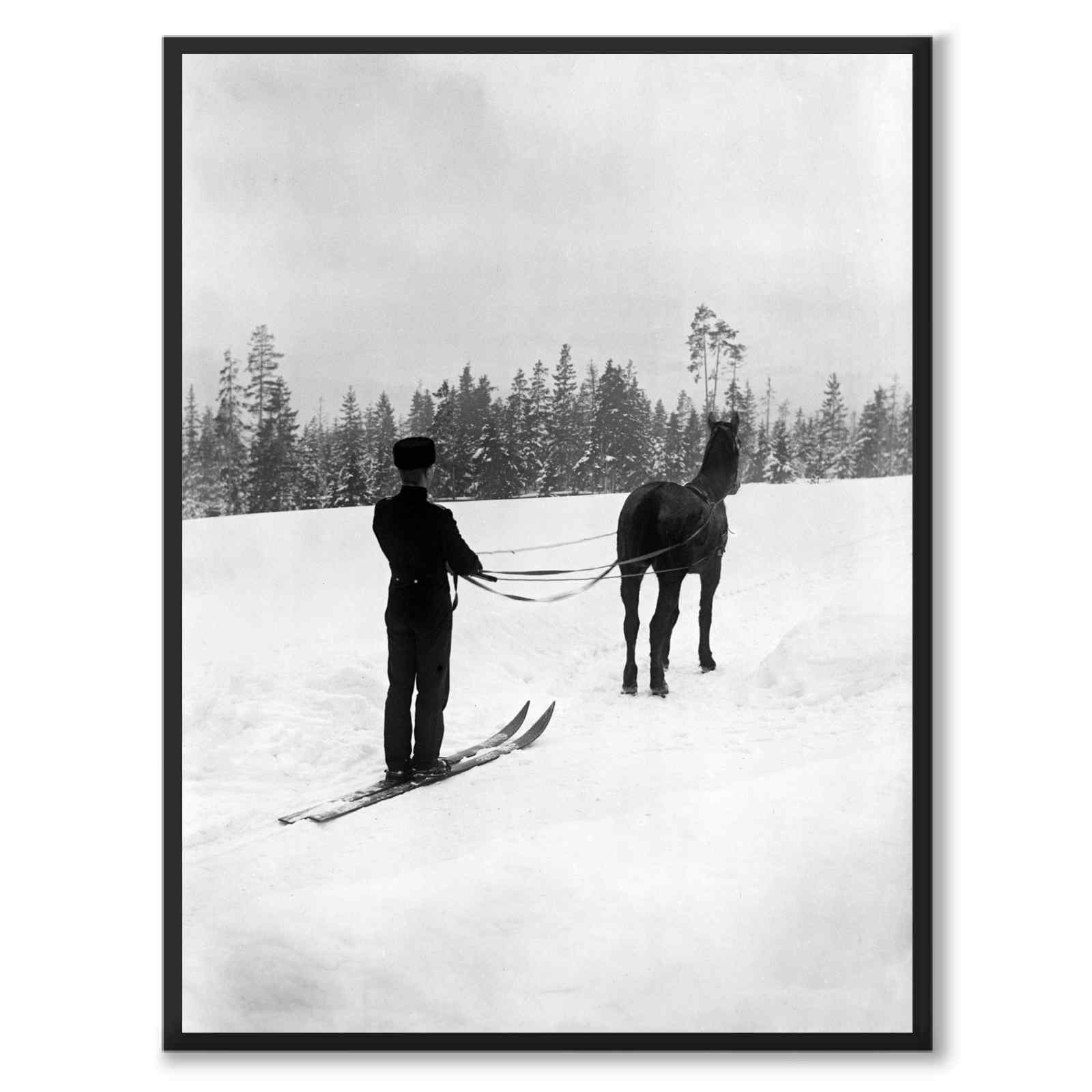 Snørekjøring som historiskt fotografi och poster från Historly – helbild utan vit kant