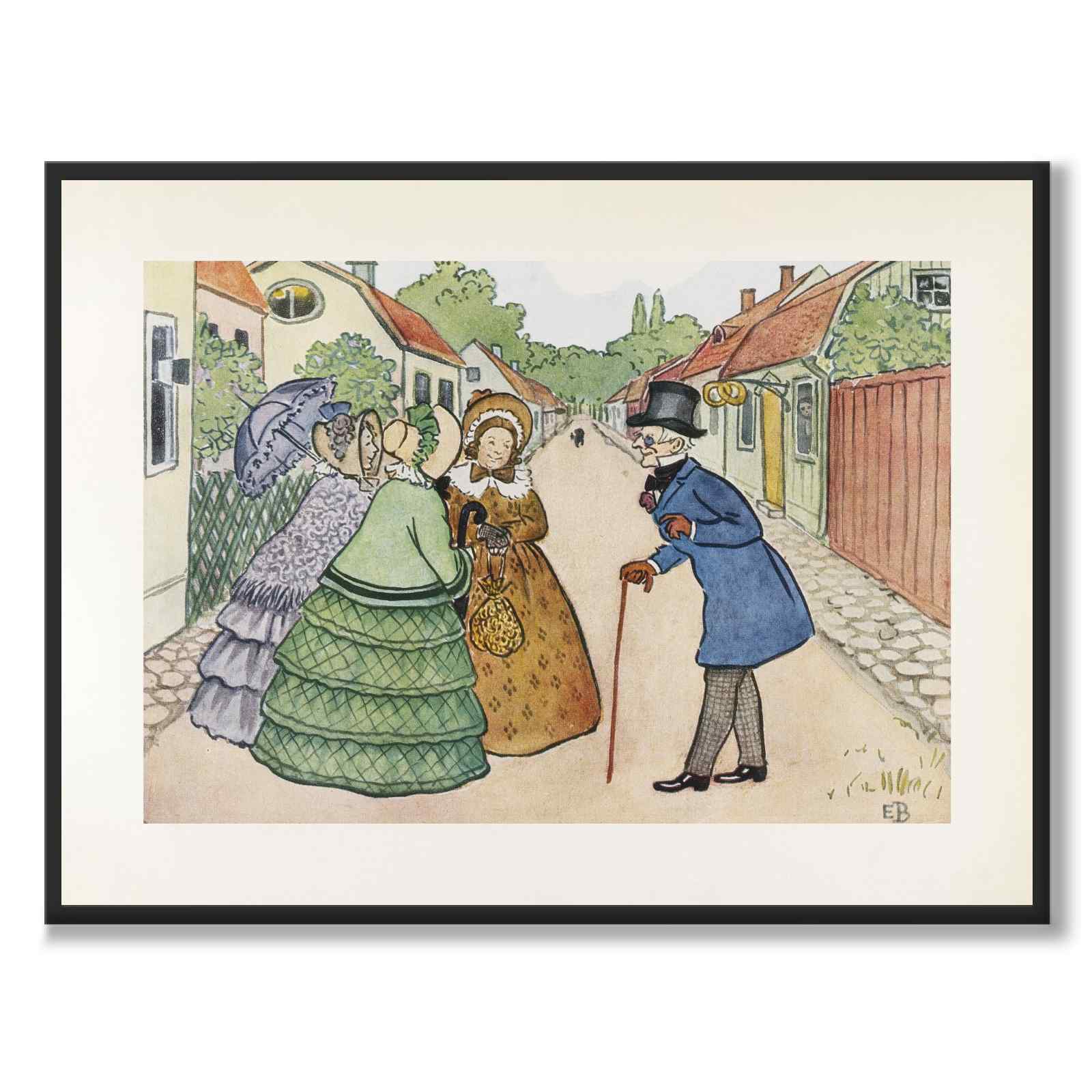 Aunt Green, Aunt Brown and Aunt Lavender as a poster for a children's room from Historly – full image without white border