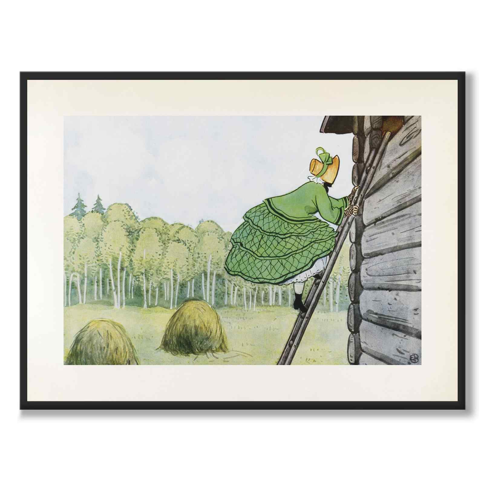 Tant Grön, Tant Brun och Tant Gredelin som poster till barnrum från Historly – helbild utan vit kant