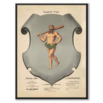 Lapplands Landskapsvapen som vintageillustration och poster från Historly – helbild utan vit kant