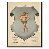 Lapplands Landskapsvapen som vintageillustration och poster från Historly – helbild utan vit kant