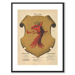 The Coat of Arms of Skåne as a vintage illustration and poster from Historly – with white border without title