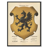 The Södermanland Coat of Arms as a vintage illustration and poster from Historly – full image without white border