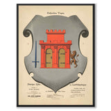 Bohusläns Landskapsvapen som vintageillustration och poster från Historly – helbild utan vit kant