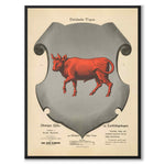 Dalslands Landskapsvapen som vintageillustration och poster från Historly – helbild utan vit kant
