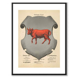 Dalslands Landskapsvapen som vintageillustration och poster från Historly – med vit kant utan titel