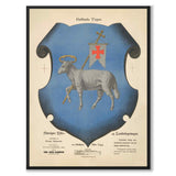 The Coat of Arms of Gotland as a vintage illustration and poster from Historly – full image without white border