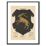 The Hälsingland Provincial Coat of Arms as a vintage illustration and poster from Historly – with white border without title