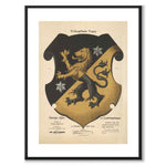 Västergötland's Provincial Coat of Arms as a vintage illustration and poster from Historly – with white border and without title