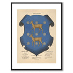 Öland's Provincial Coat of Arms as a vintage illustration and poster from Historly – with white border without title