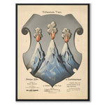 The Västmanland Coat of Arms as a vintage illustration and poster from Historly – full image without white border