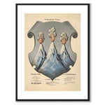 The Västmanland Coat of Arms as a vintage illustration and poster from Historly – with white border and without title