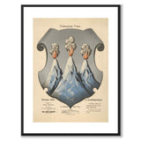 The Västmanland Coat of Arms as a vintage illustration and poster from Historly – with white border and without title