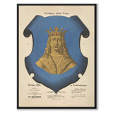 The Coat of Arms of Stockholm as a vintage illustration and poster from Historly – full image without white border
