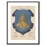 The Coat of Arms of Stockholm as a vintage illustration and poster from Historly – with white border without title