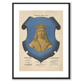 The Coat of Arms of Stockholm as a vintage illustration and poster from Historly – with white border without title