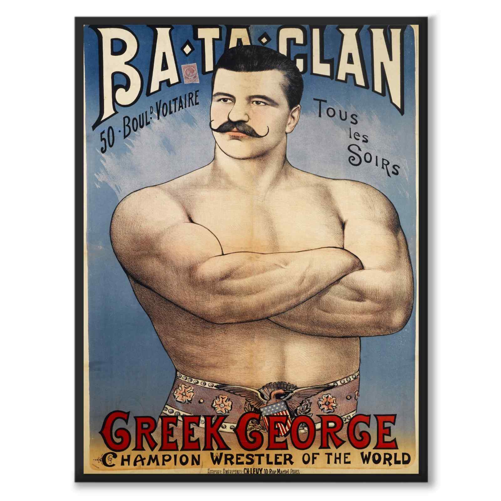 Greek George as a vintage illustration and poster from Historly – full image without white border
