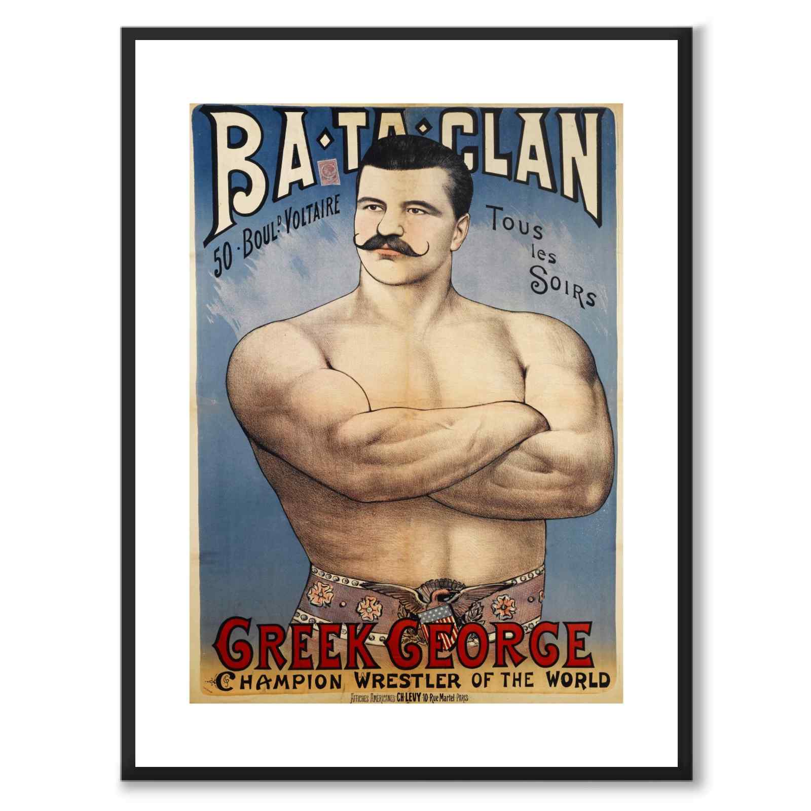 Greek George as a vintage illustration and poster from Historly – with white border without title