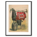 Bock Beer som vintageillustration och poster från Historly – med vit kant utan titel